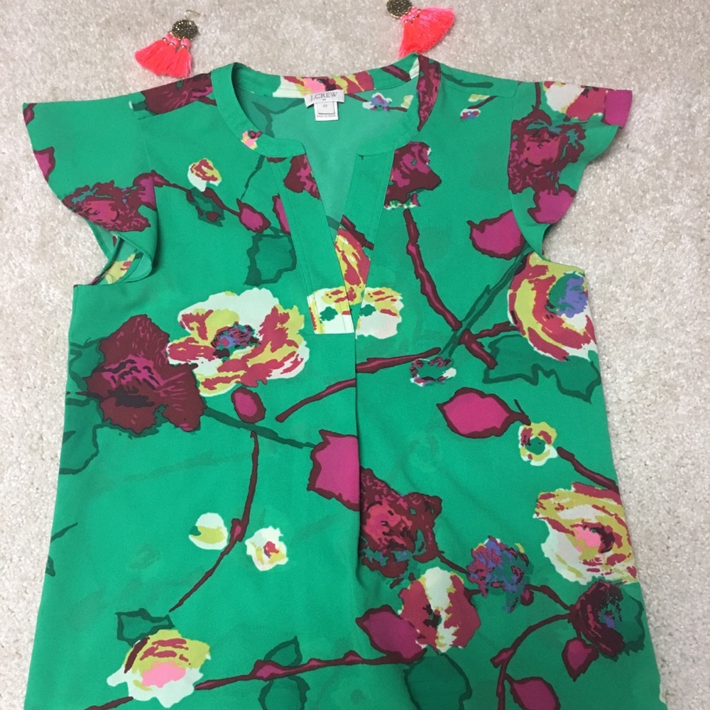 J Crew Factory Floral Short Sleeved Shirt 00